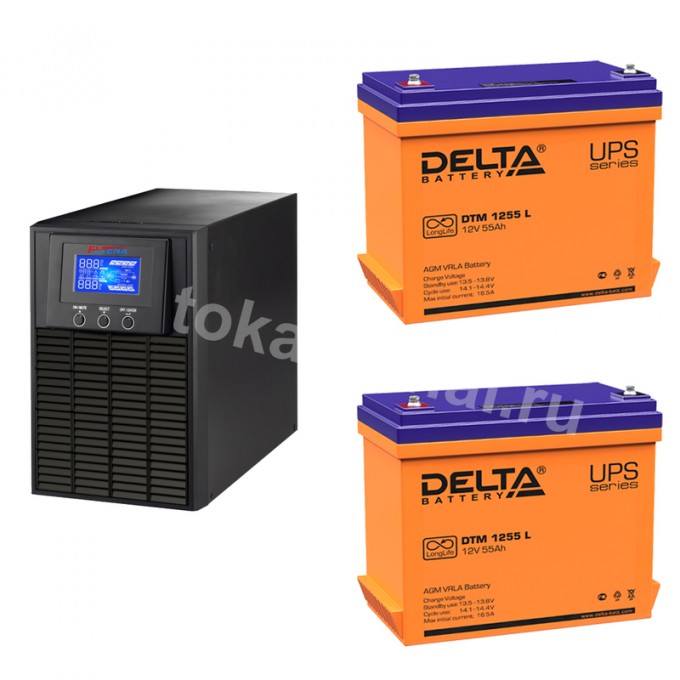 Комплект ИБП ELTENA E 1000LT + Аккумулятор DELTA DTM 1255L*2шт 2752