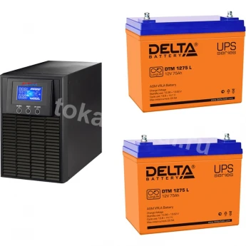 Комплект ИБП ELTENA E 1000LT + Аккумулятор DELTA DTM 1275L*2шт 2753