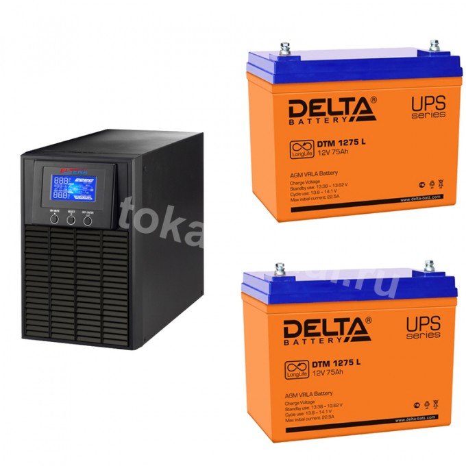 Комплект ИБП ELTENA E 1000LT + Аккумулятор DELTA DTM 1275L*2шт 2753