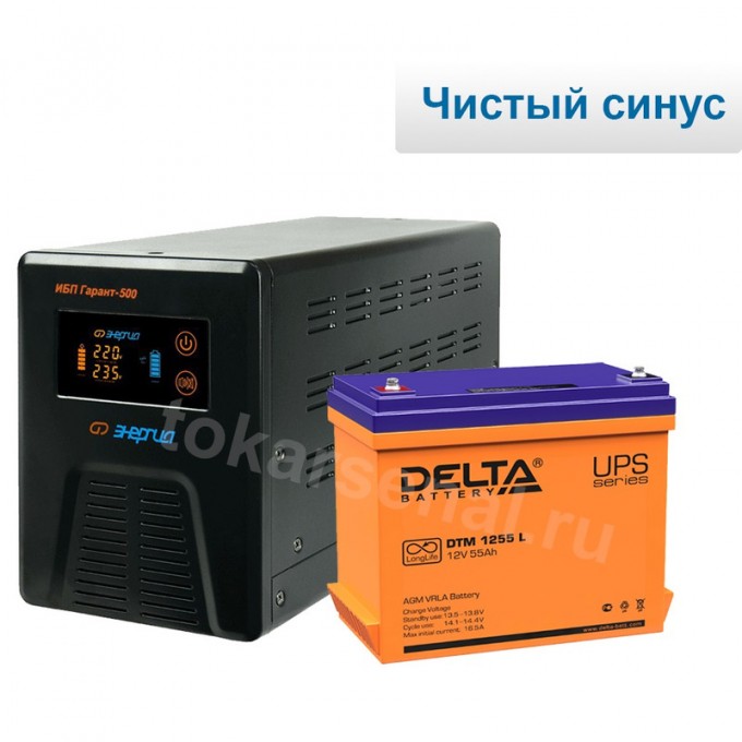 Комплект ИБП Энергия Гарант 500 + Аккумулятор DELTA DTM 1255L 2838