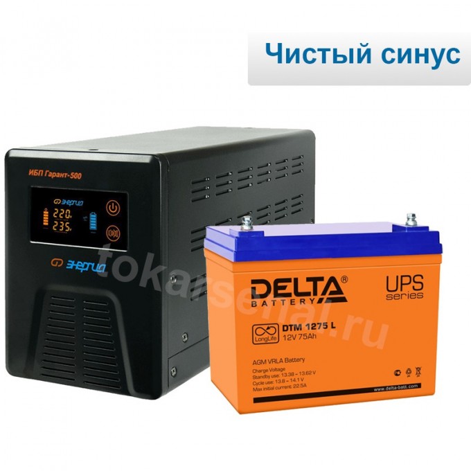 Комплект ИБП Энергия Гарант 500 + Аккумулятор DELTA DTM 1275L 2839